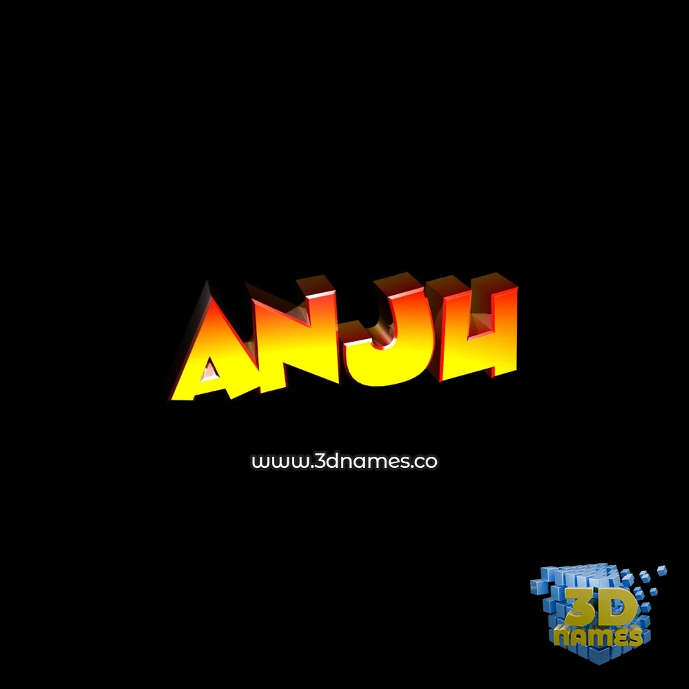 anju in Black Background style - 3D name wallpaper