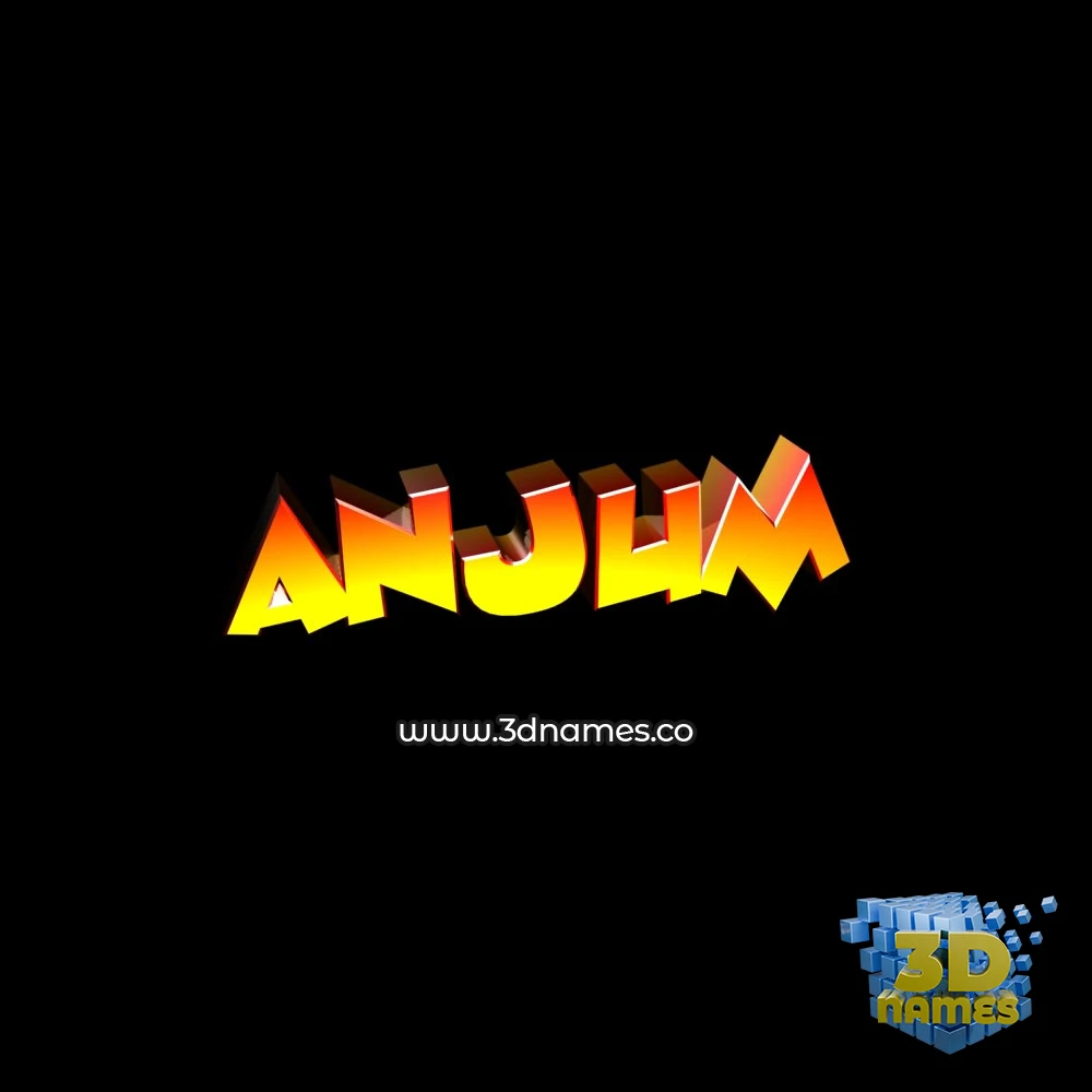 anjum in Black Background style - 3D name wallpaper