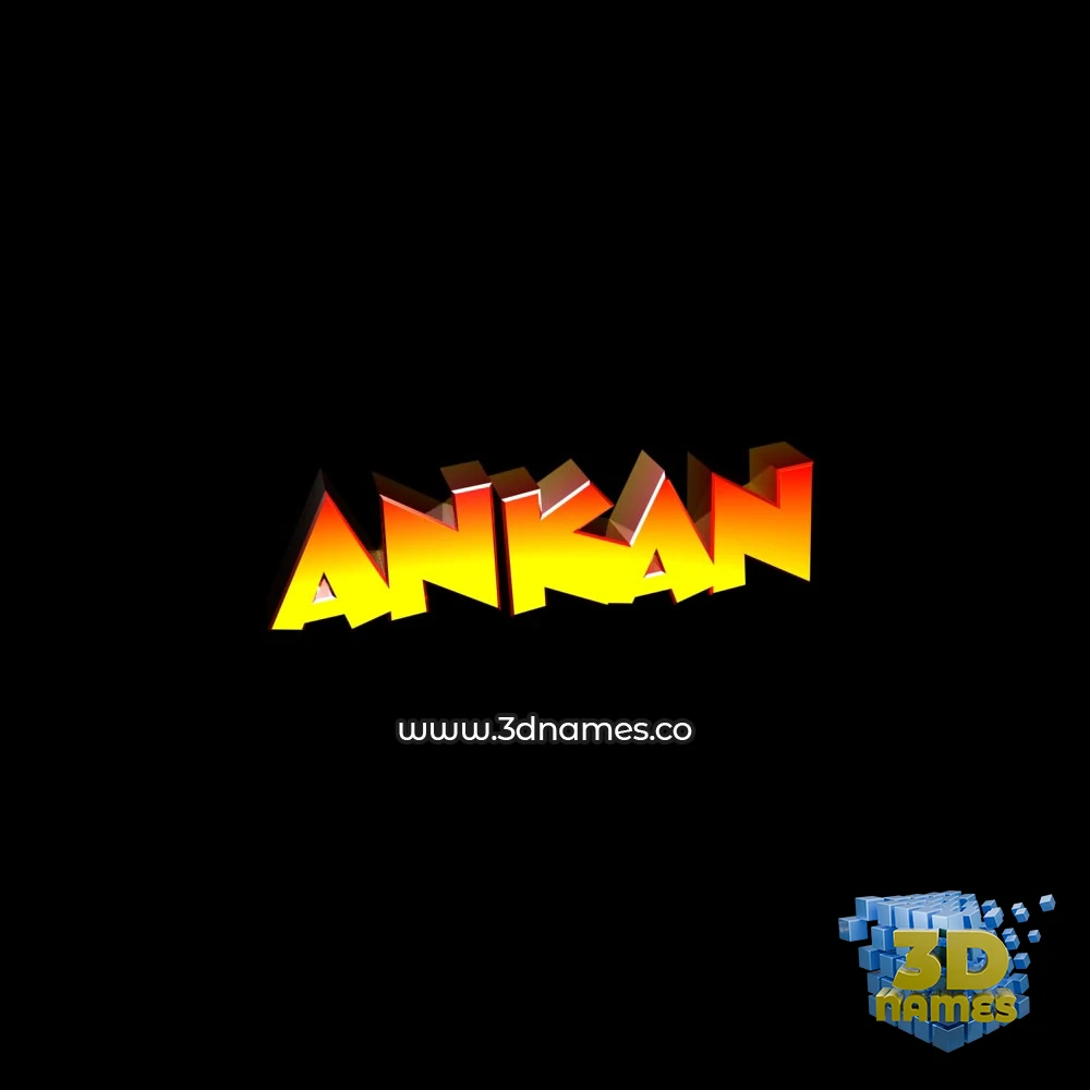 ankan in Black Background style - 3D name wallpaper