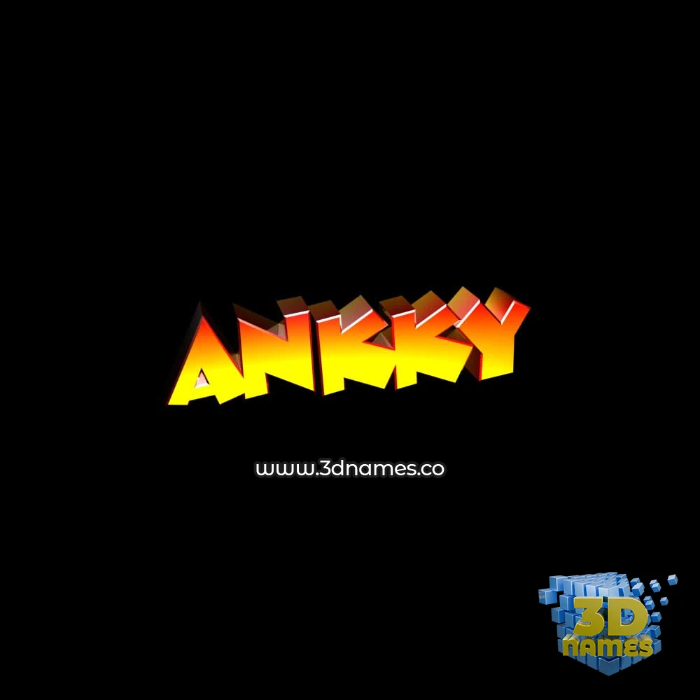ankky in Black Background style - 3D name wallpaper