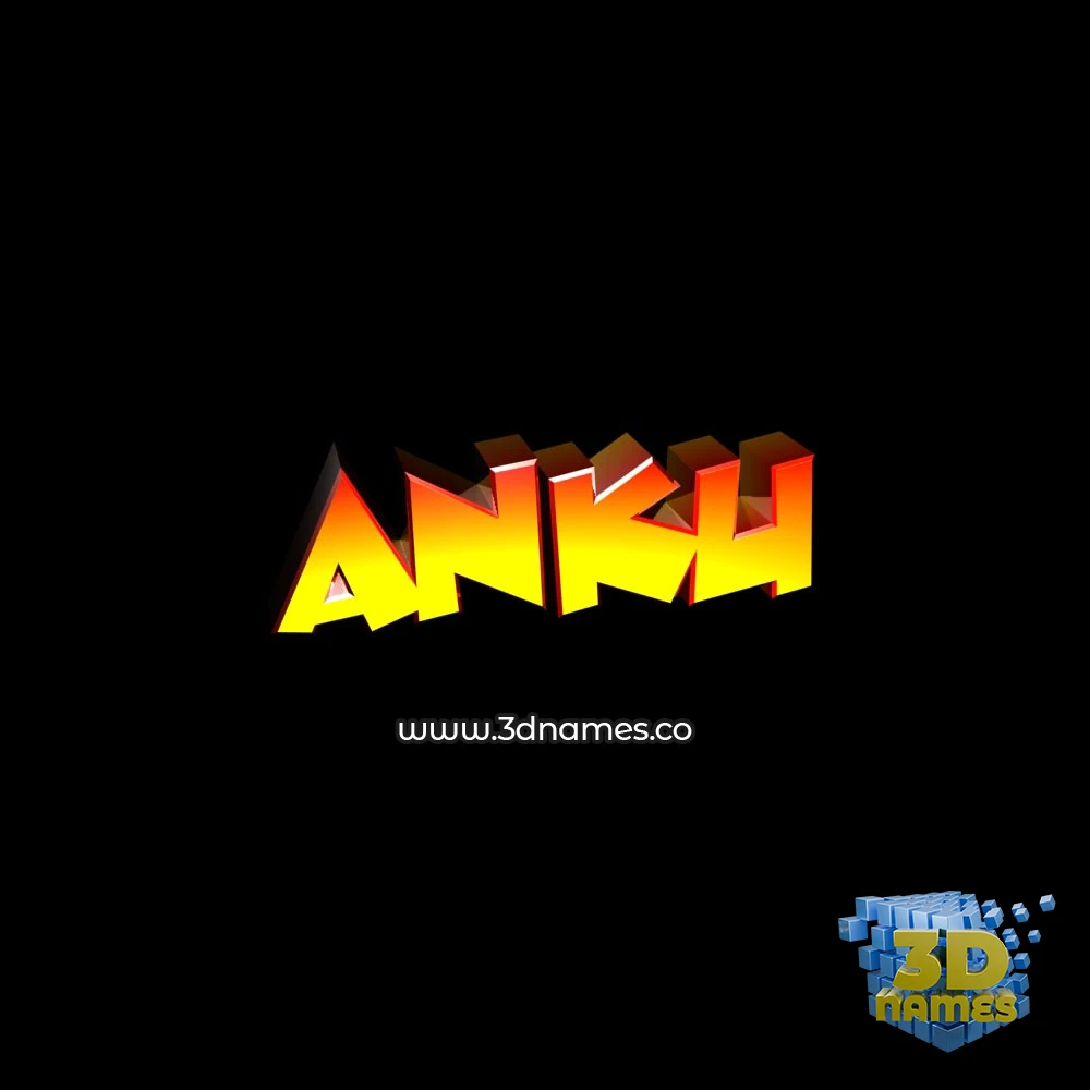 anku in Black Background style - 3D name wallpaper