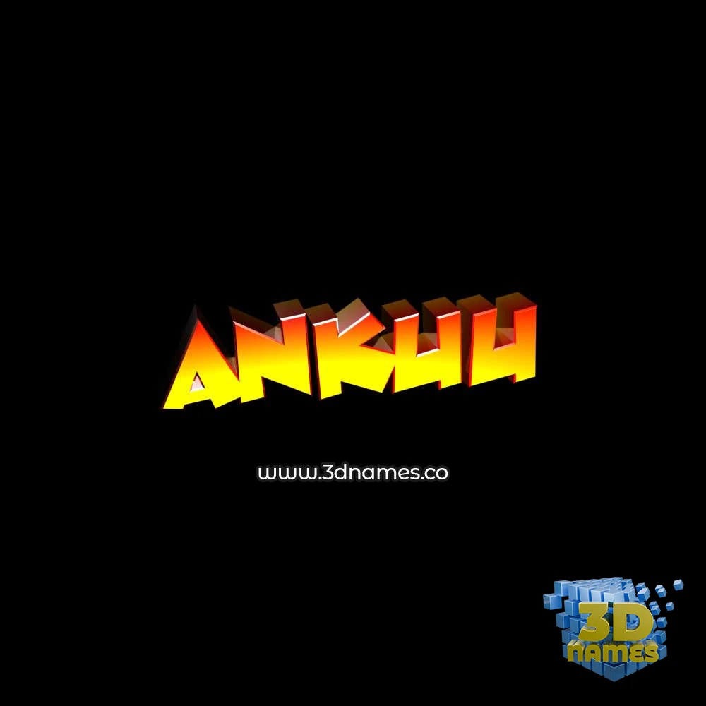 ankuu in Black Background style - 3D name wallpaper