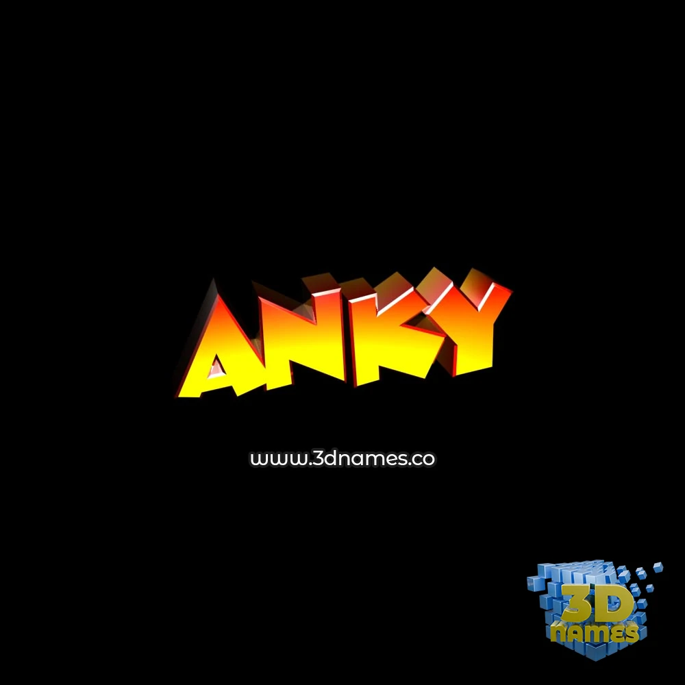 anky in Black Background style - 3D name wallpaper