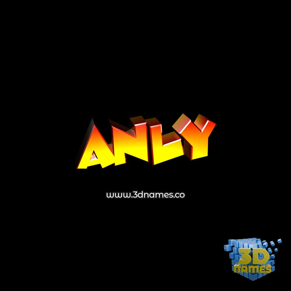 anly in Black Background style - 3D name wallpaper