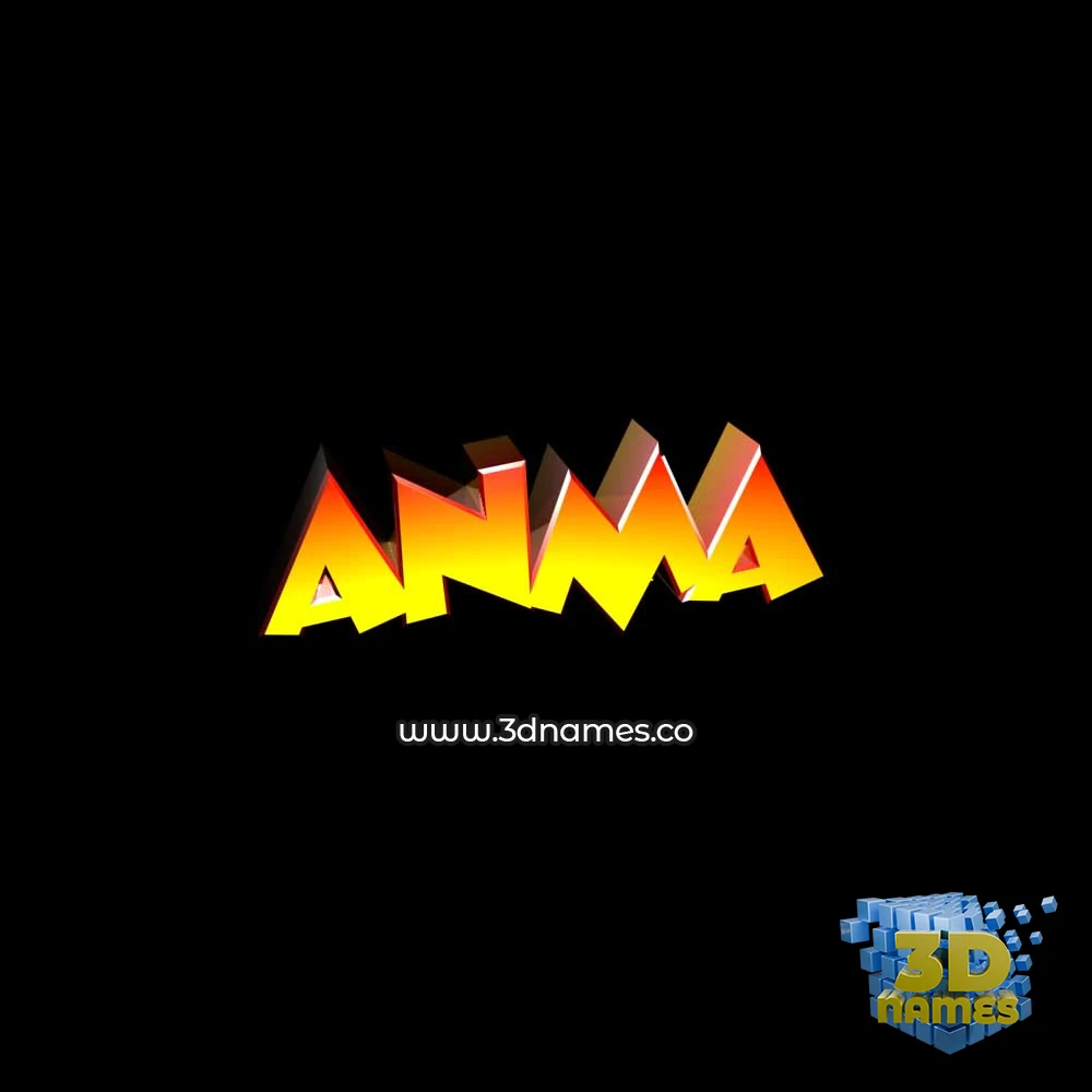 anma in Black Background style - 3D name wallpaper