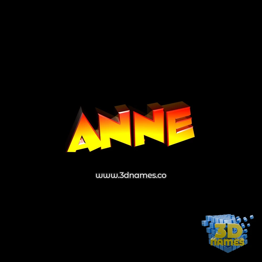 anne in Black Background style - 3D name wallpaper