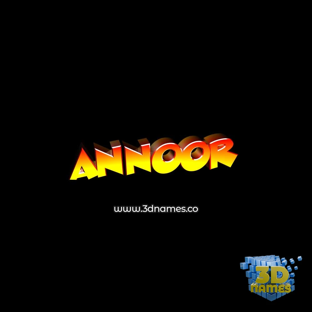 annoor in Black Background style - 3D name wallpaper