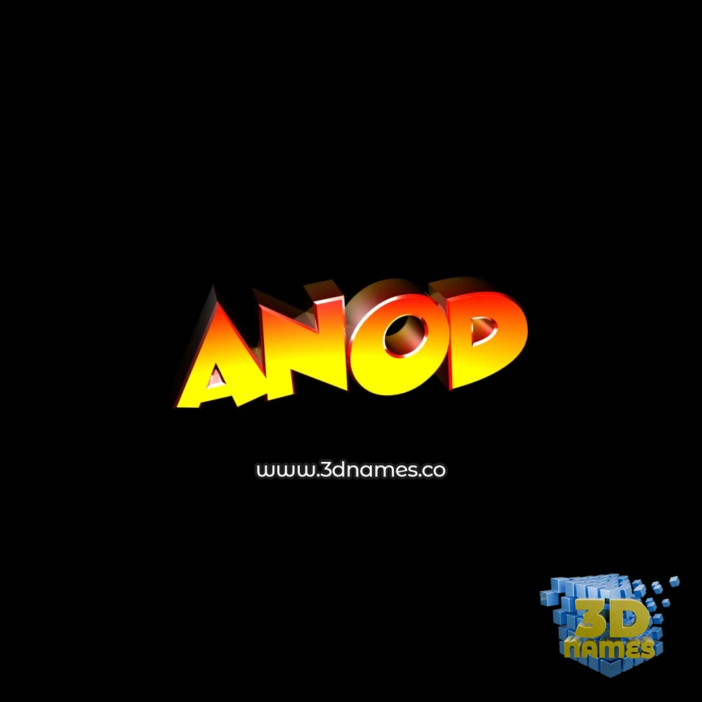 anod in Black Background style - 3D name wallpaper