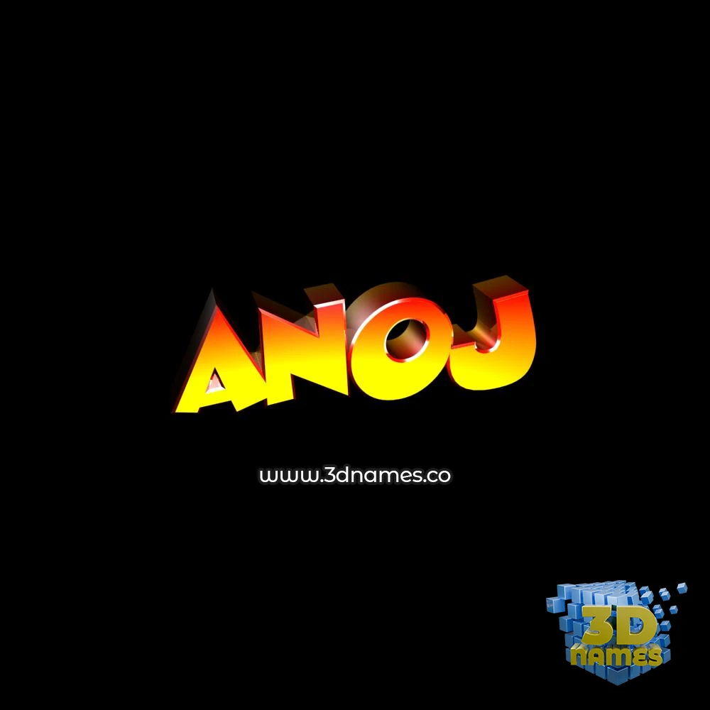 anoj in Black Background style - 3D name wallpaper