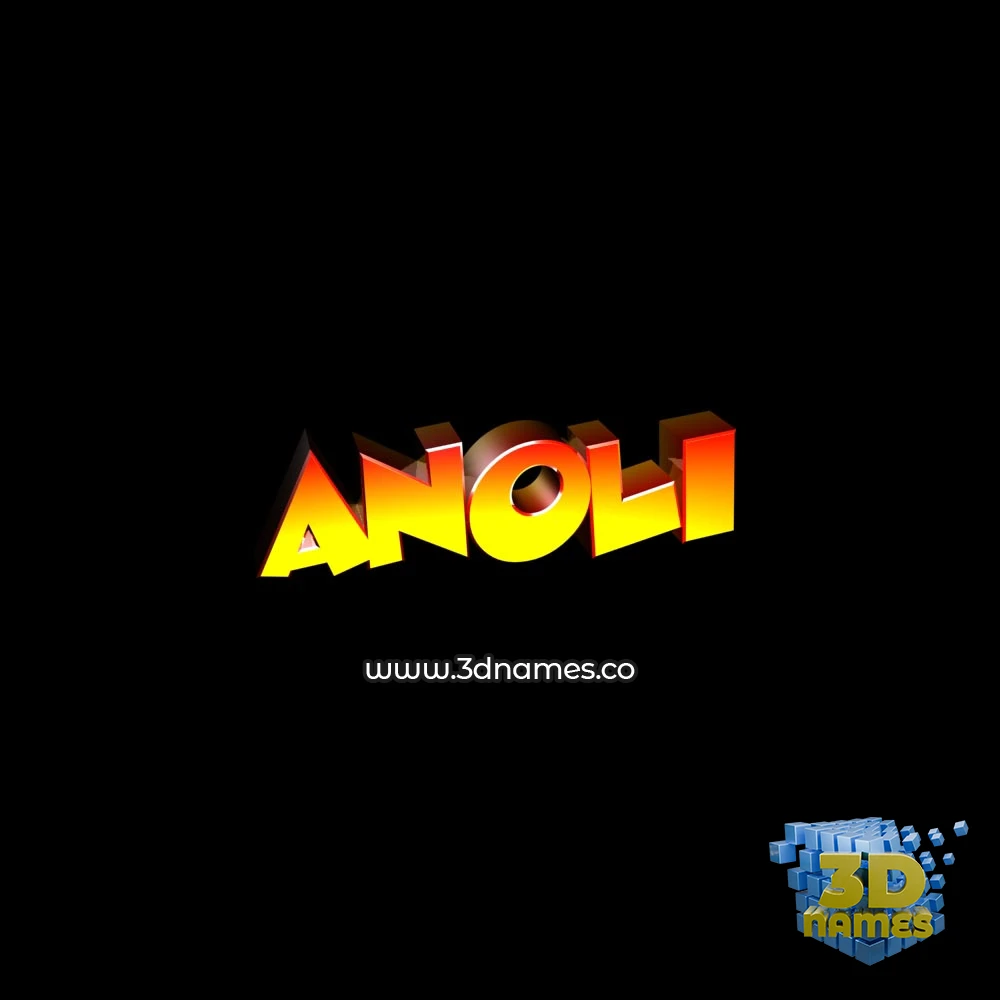 anoli in Black Background style - 3D name wallpaper