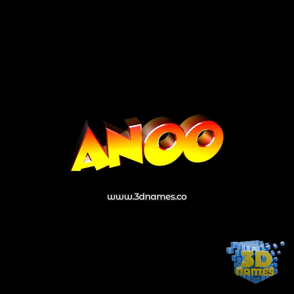 anoo in Black Background style - 3D name wallpaper