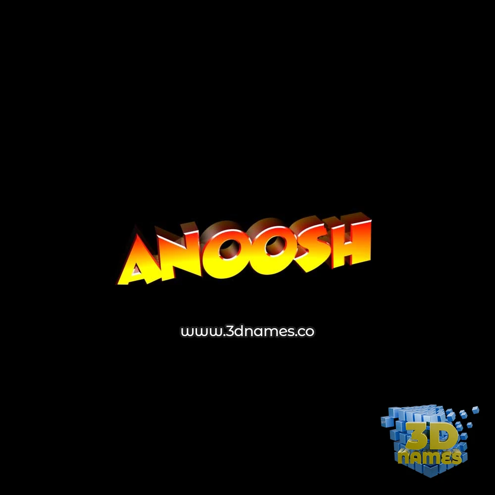 anoosh in Black Background style - 3D name wallpaper