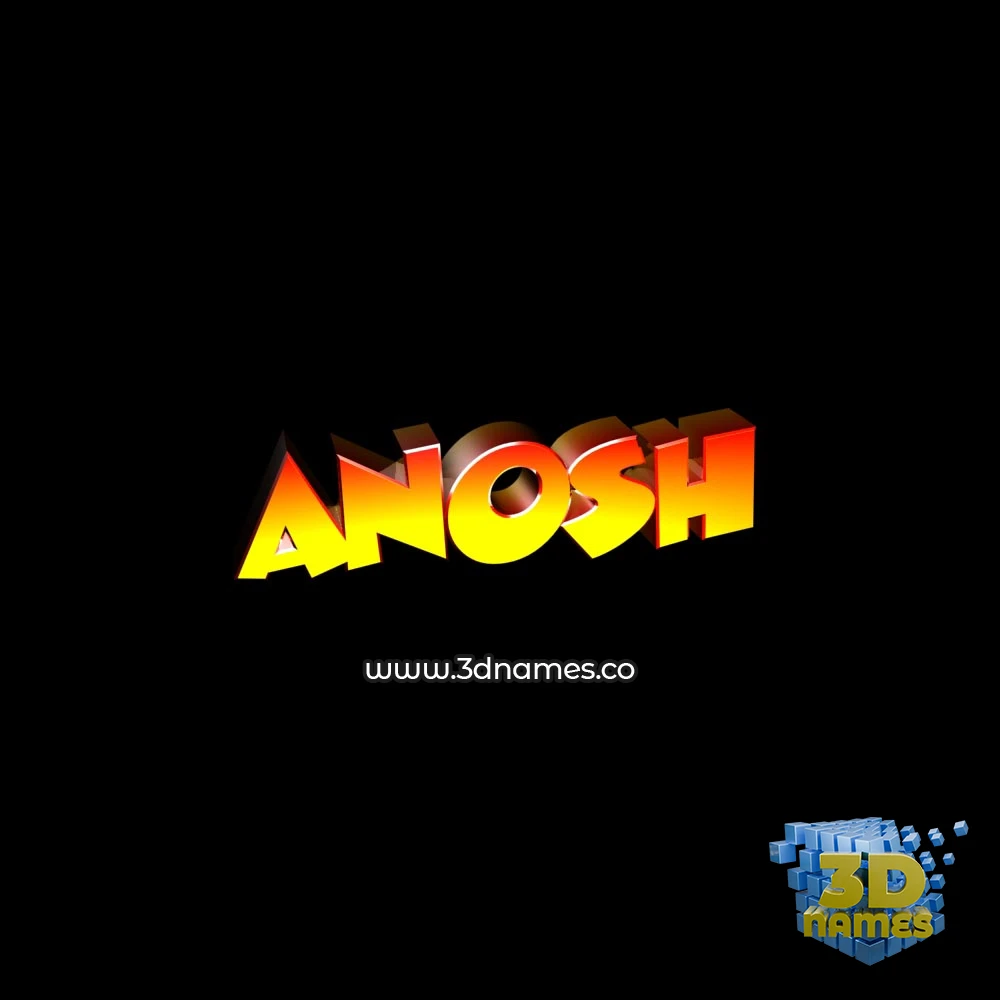 anosh in Black Background style - 3D name wallpaper