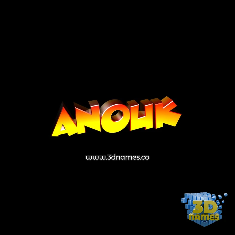 anouk in Black Background style - 3D name wallpaper