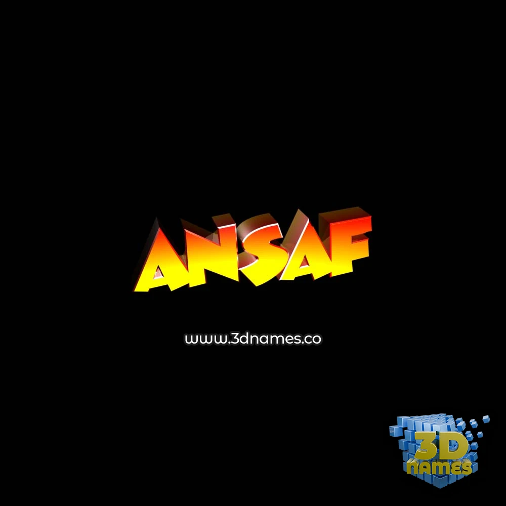 ansaf in Black Background style - 3D name wallpaper