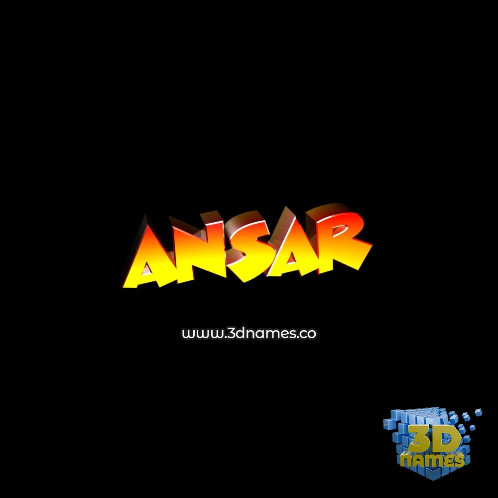 ansar in Black Background style - 3D name wallpaper
