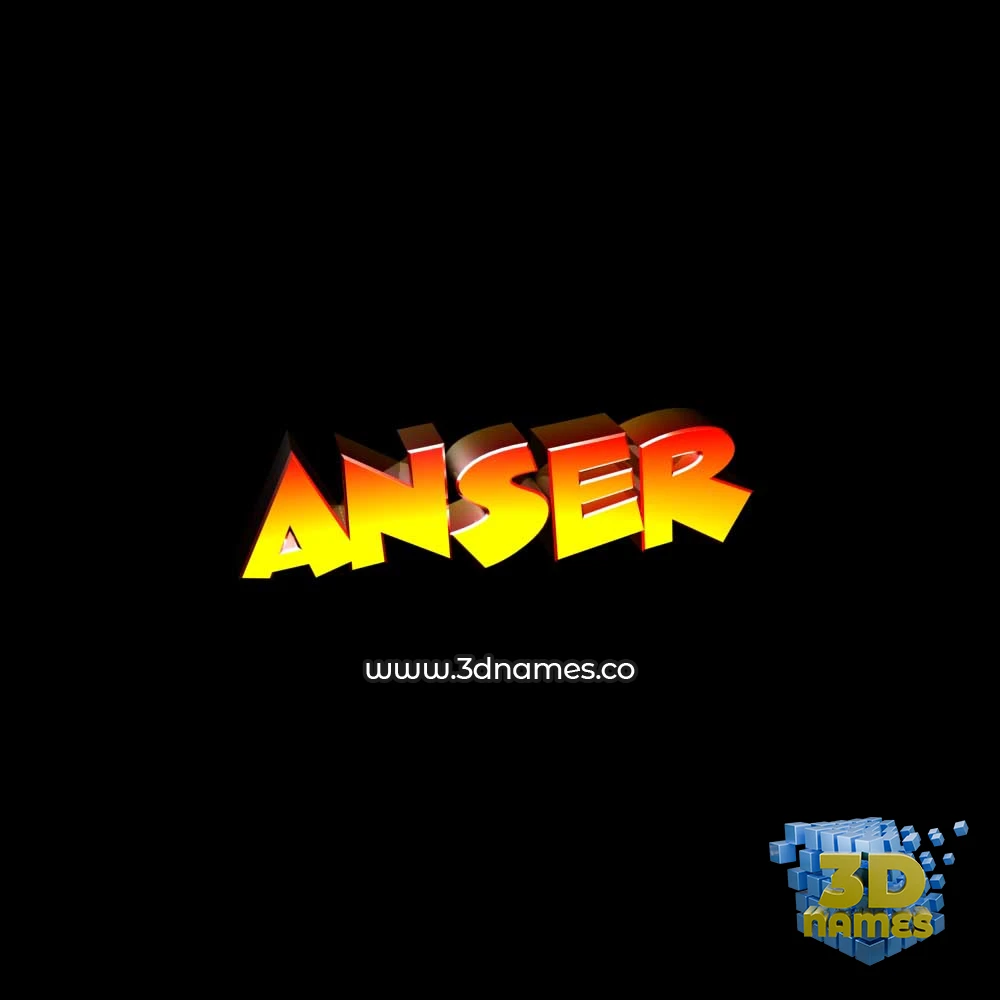 anser in Black Background style - 3D name wallpaper