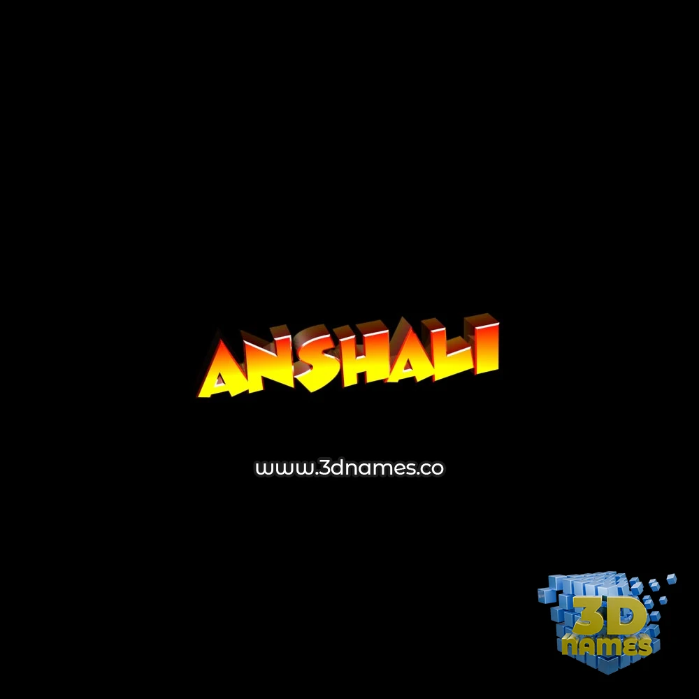 anshali in Black Background style - 3D name wallpaper