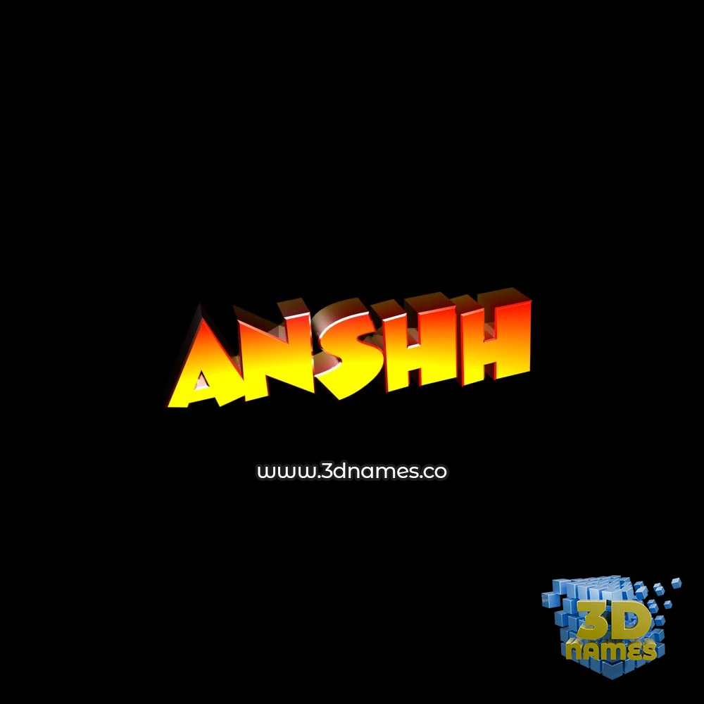 anshh in Black Background style - 3D name wallpaper