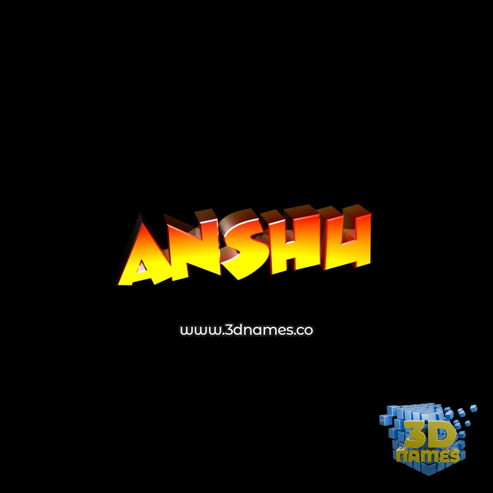 anshu in Black Background style - 3D name wallpaper