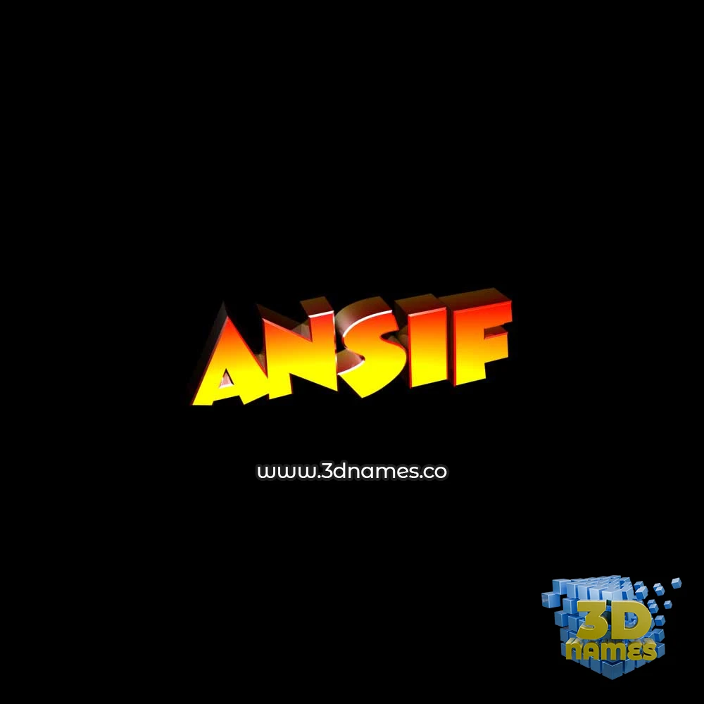ansif in Black Background style - 3D name wallpaper