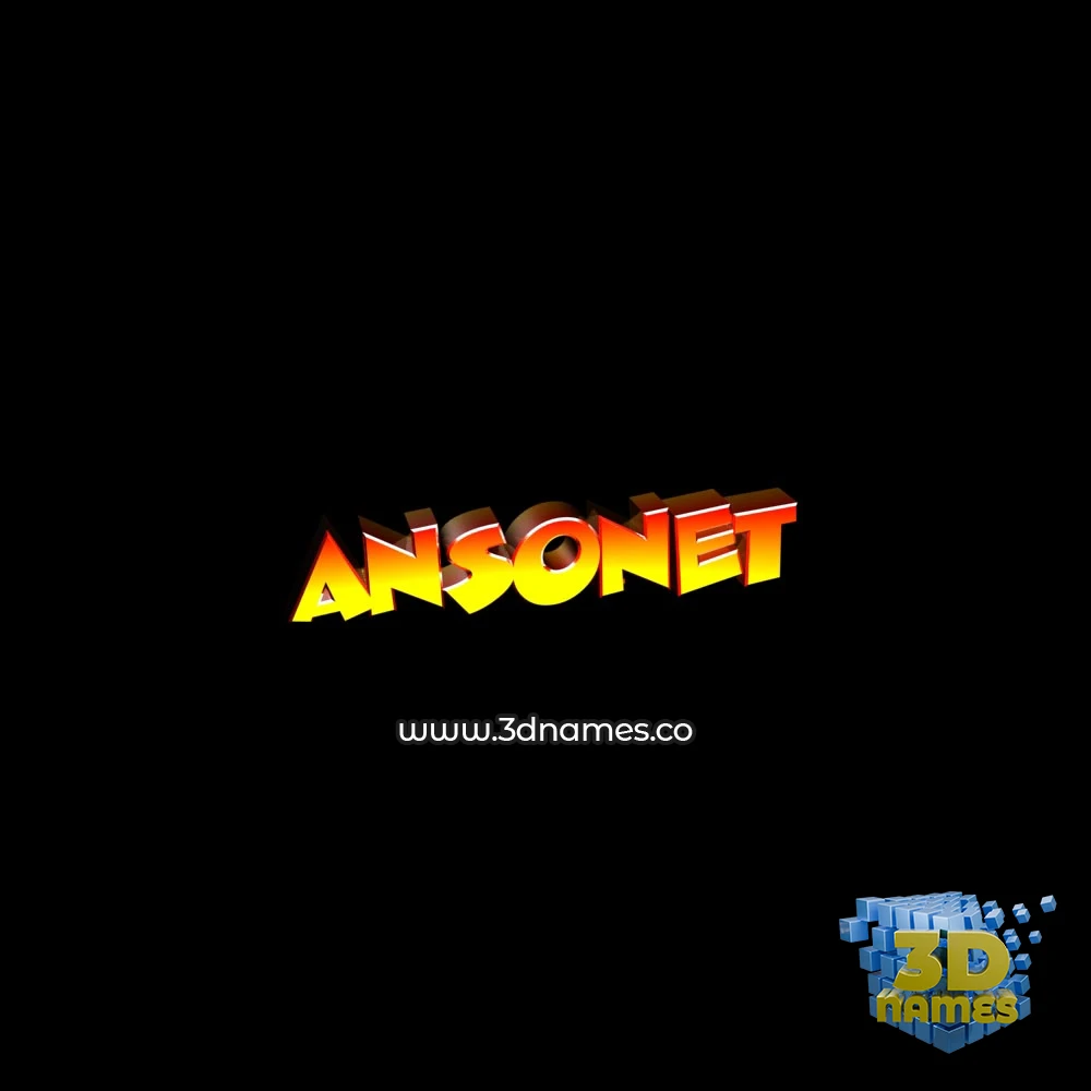 ansonet in Black Background style - 3D name wallpaper