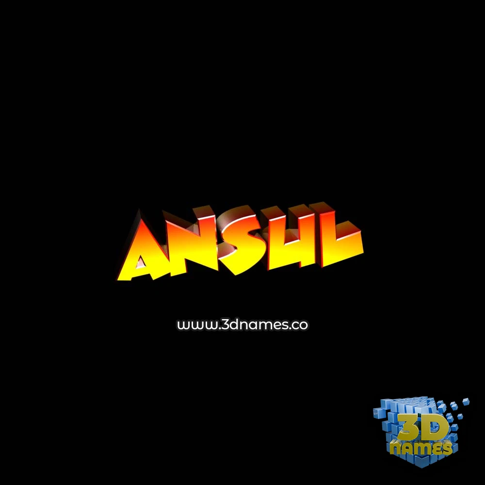ansul in Black Background style - 3D name wallpaper