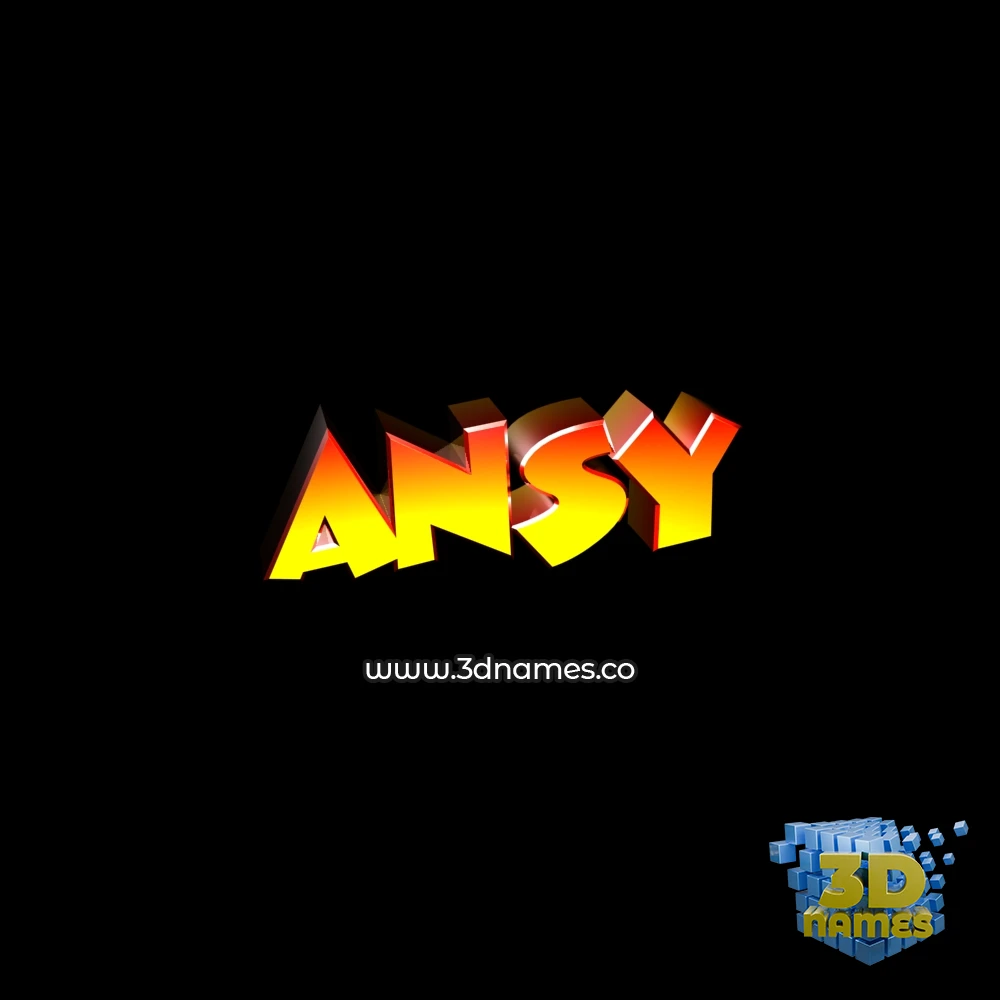 ansy in Black Background style - 3D name wallpaper