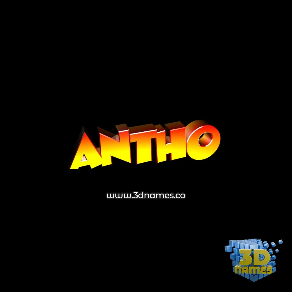 antho in Black Background style - 3D name wallpaper