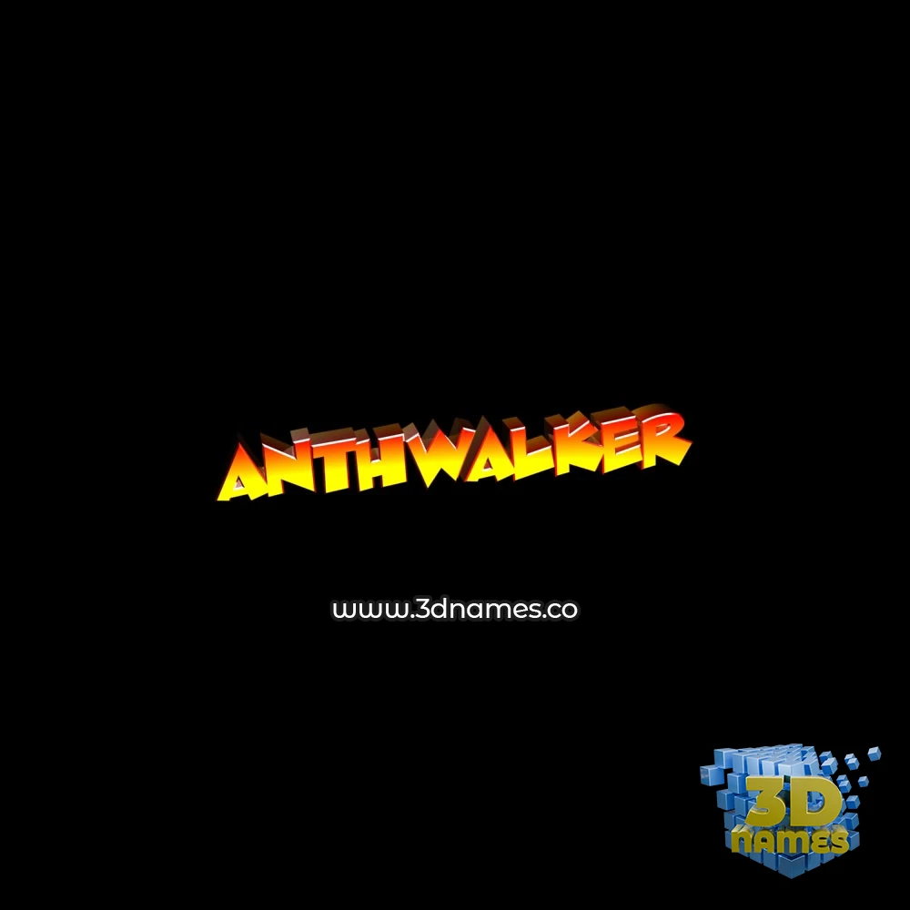 anthwalker in Black Background style - 3D name wallpaper
