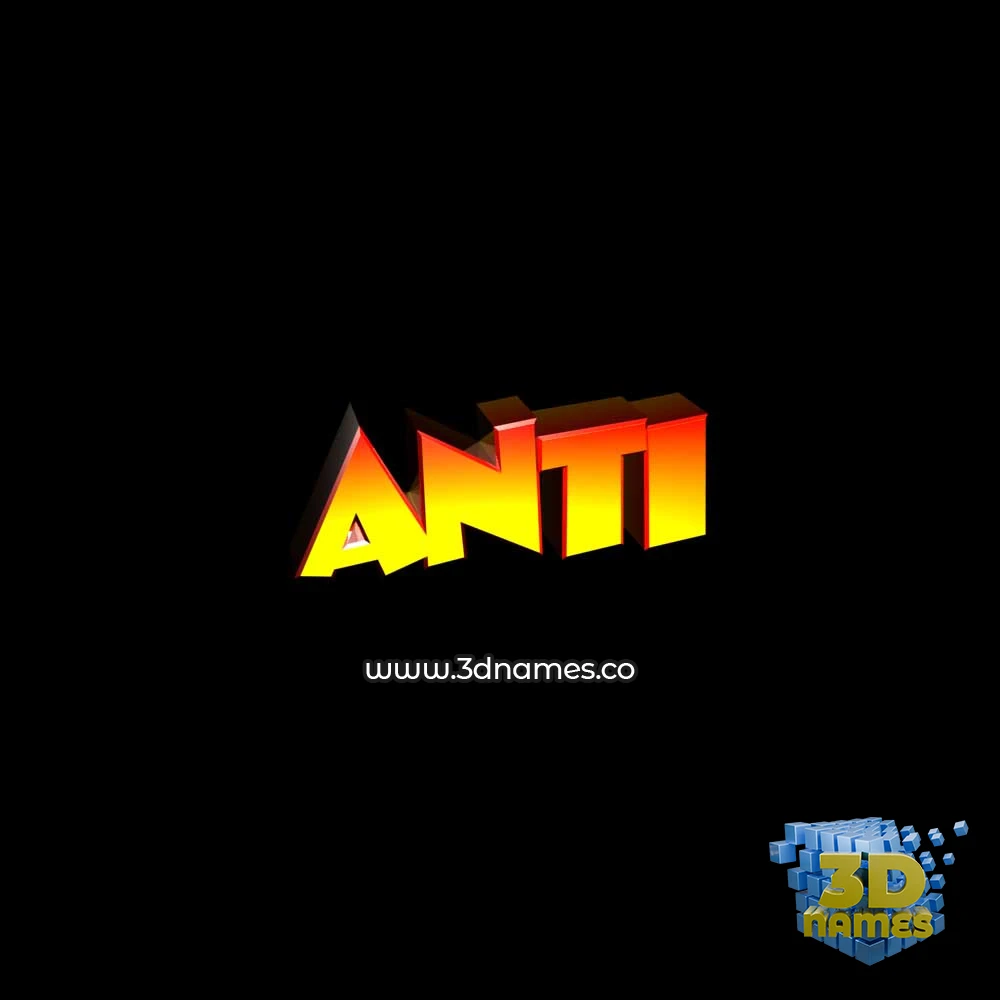 anti in Black Background style - 3D name wallpaper