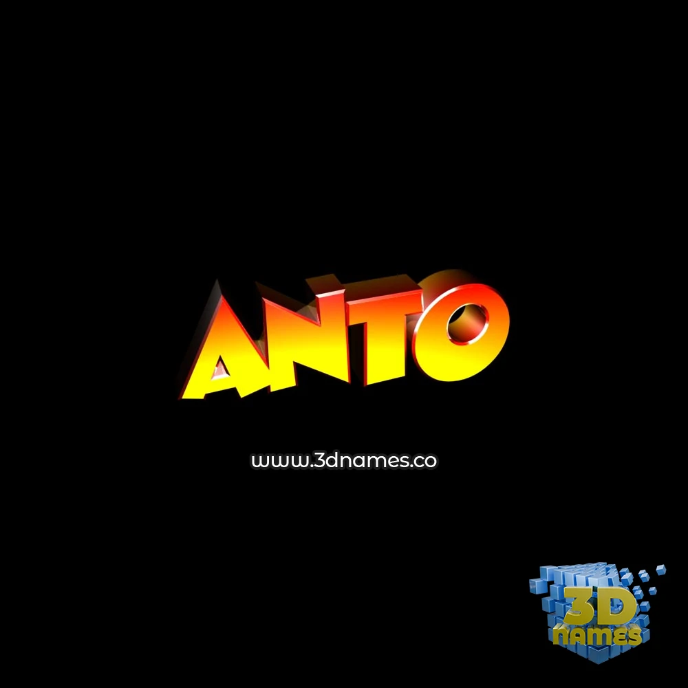 anto in Black Background style - 3D name wallpaper