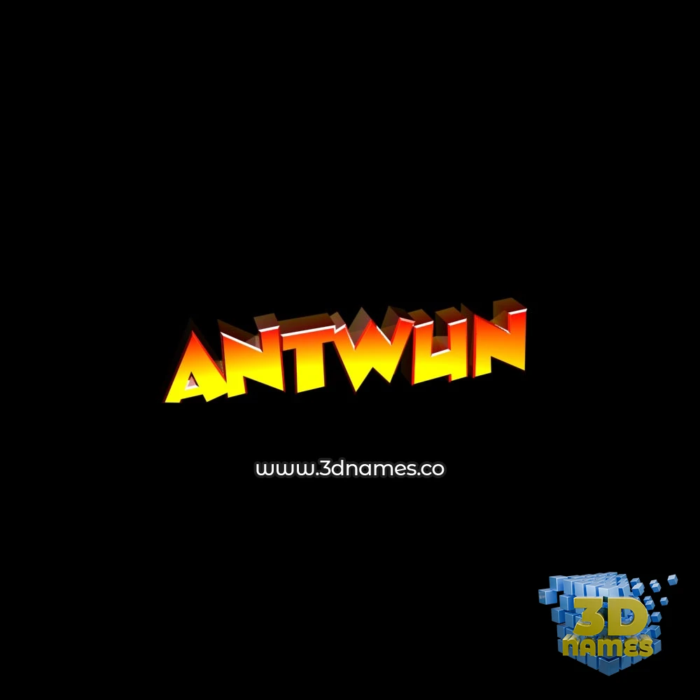 antwun in Black Background style - 3D name wallpaper