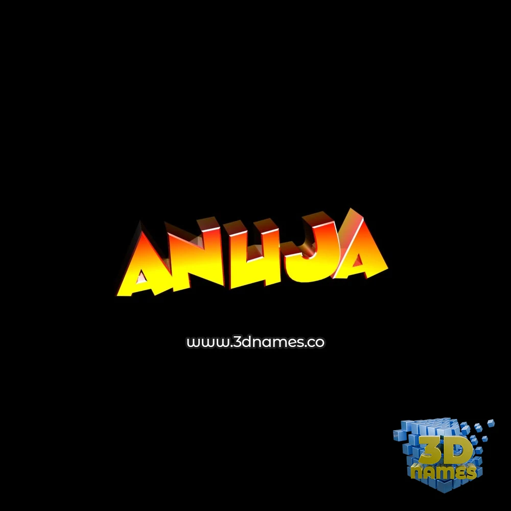 anuja in Black Background style - 3D name wallpaper