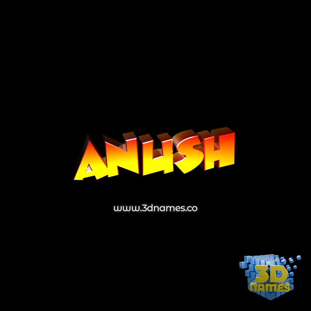 anush in Black Background style - 3D name wallpaper