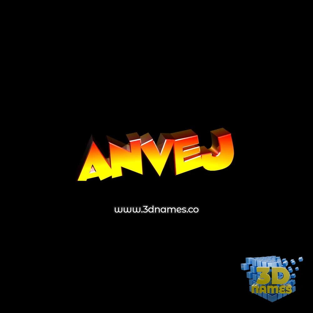 anvej in Black Background style - 3D name wallpaper