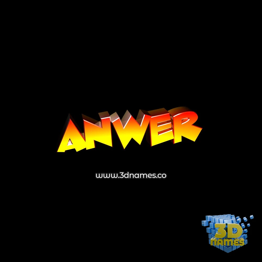 anwer in Black Background style - 3D name wallpaper