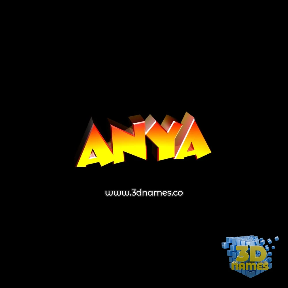 anya in Black Background style - 3D name wallpaper