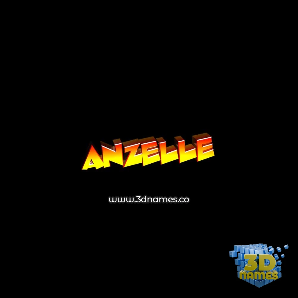 anzelle in Black Background style - 3D name wallpaper