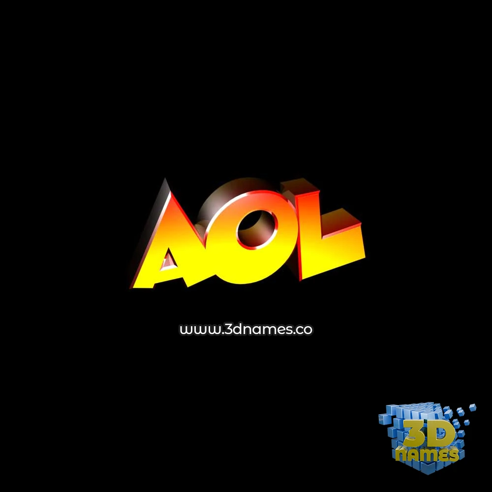 aol in Black Background style - 3D name wallpaper