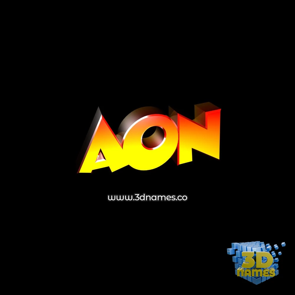 aon in Black Background style - 3D name wallpaper