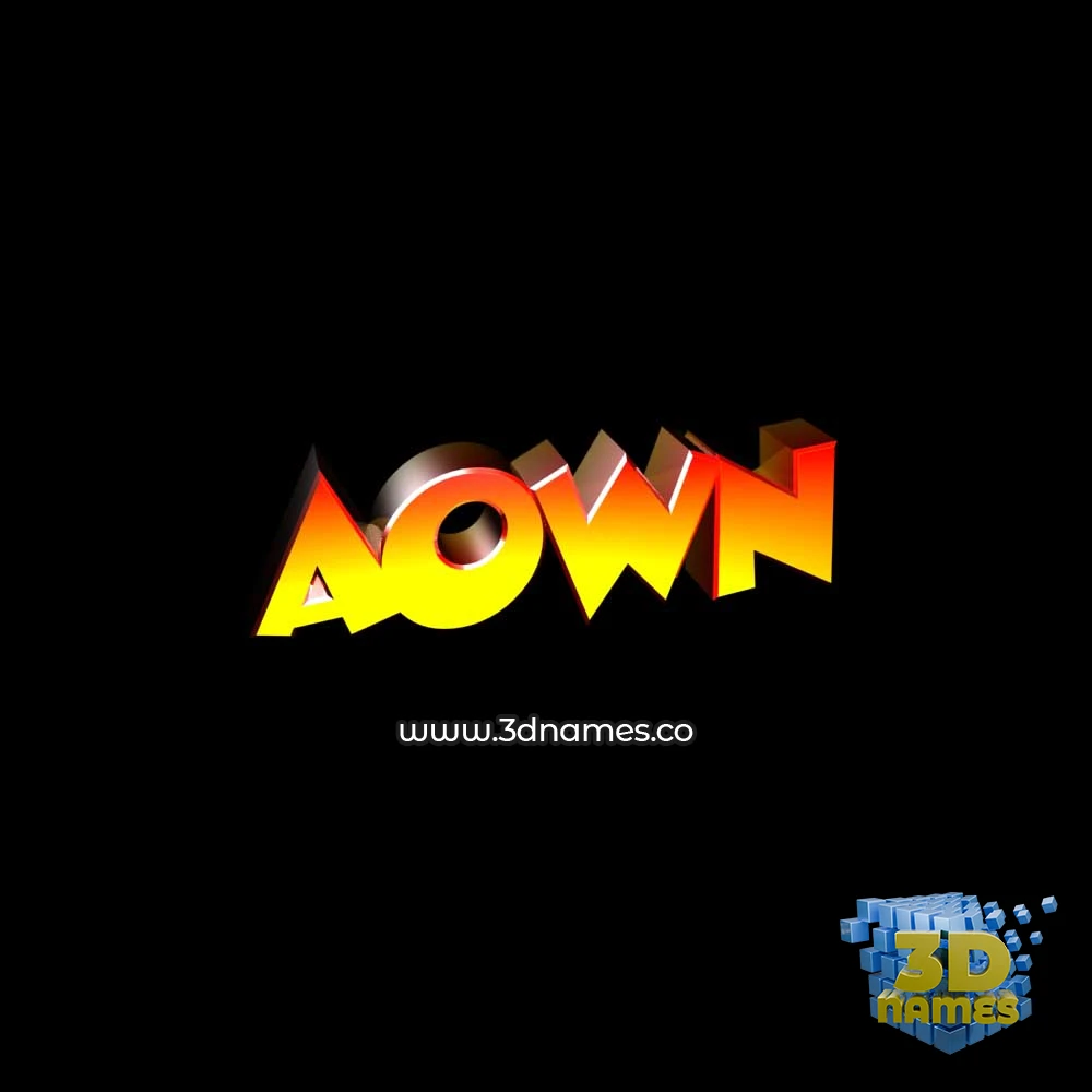 aown in Black Background style - 3D name wallpaper