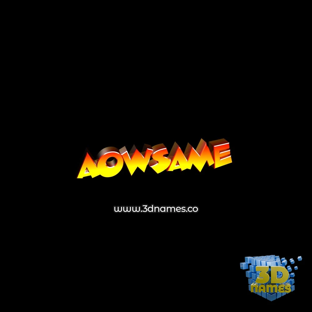 aowsame in Black Background style - 3D name wallpaper