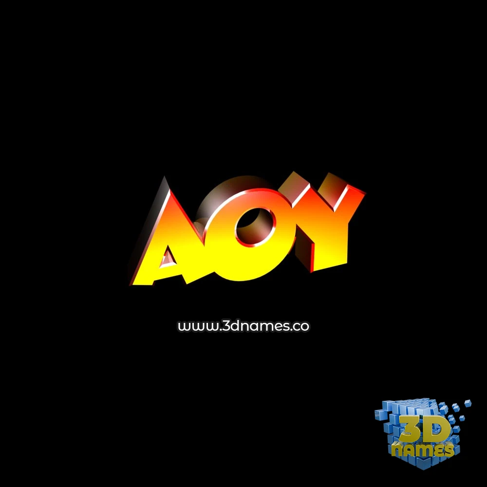 aoy in Black Background style - 3D name wallpaper