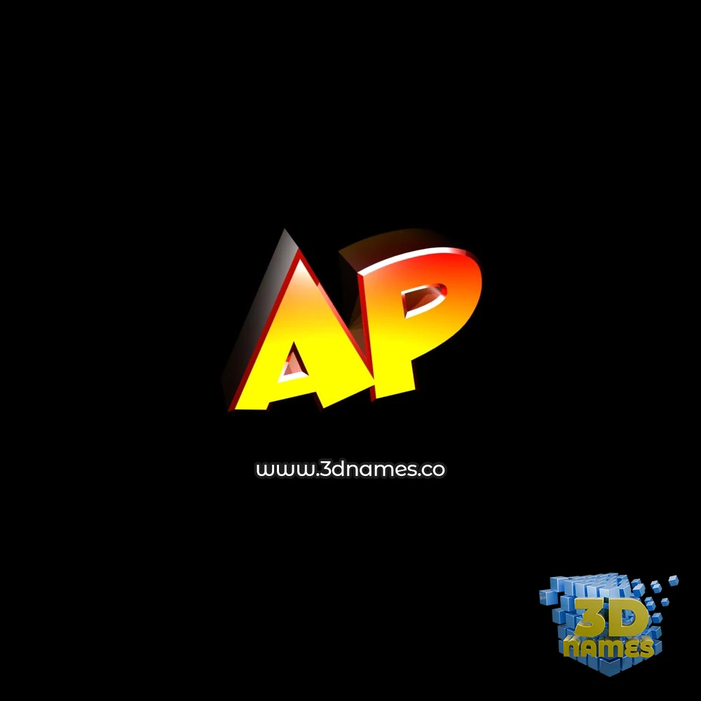 ap in Black Background style - 3D name wallpaper