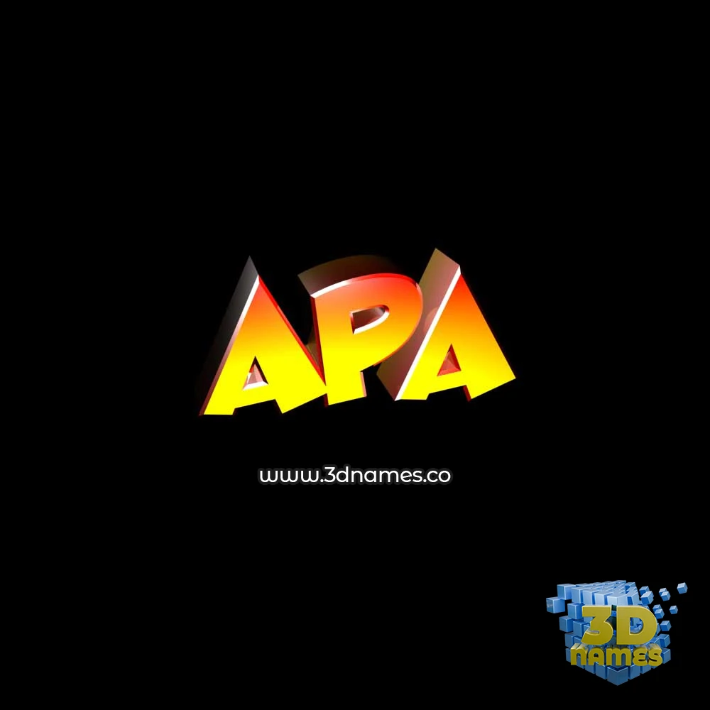 apa in Black Background style - 3D name wallpaper