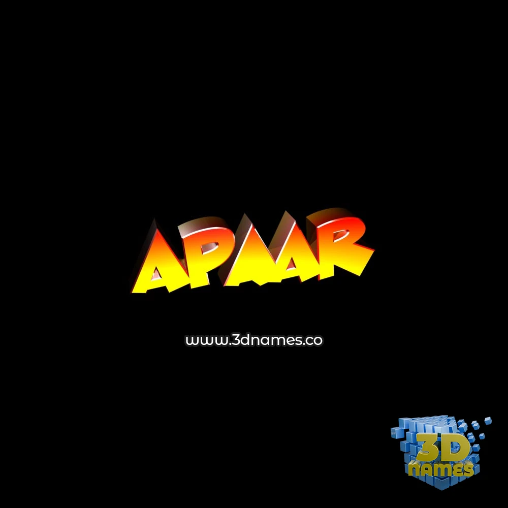 apaar in Black Background style - 3D name wallpaper