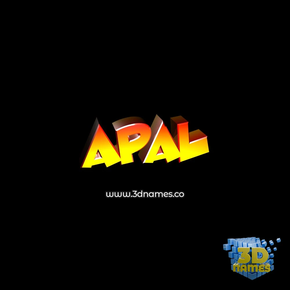 apal in Black Background style - 3D name wallpaper