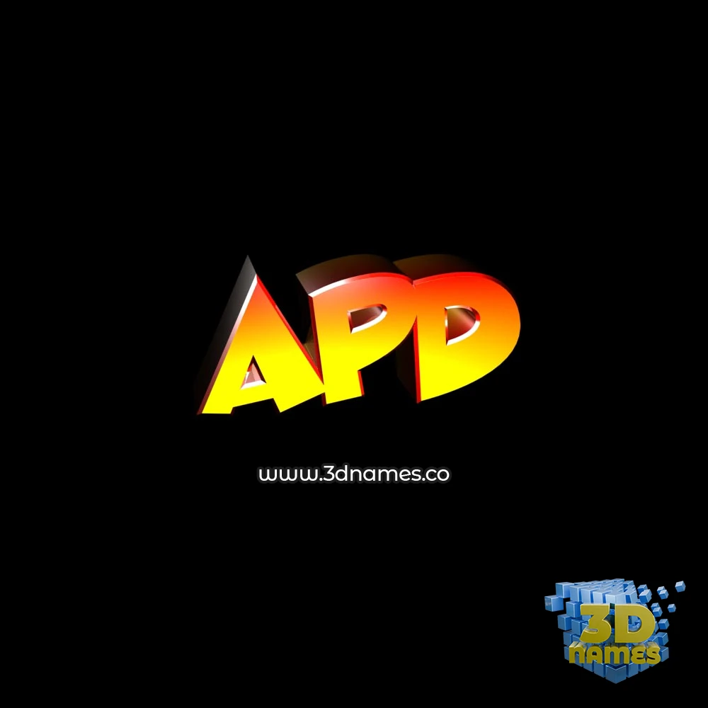 apd in Black Background style - 3D name wallpaper