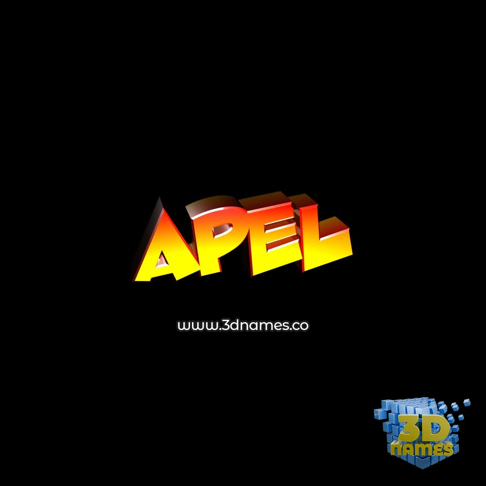 apel in Black Background style - 3D name wallpaper